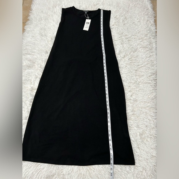 Eileen fisher stretch jersey crewnek sleeveless midi dress side slit size Large. - Picture 13 of 16